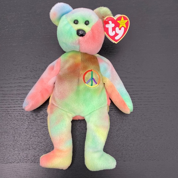 TY Beanie Baby “Peace” the Bear Tag Error 1996